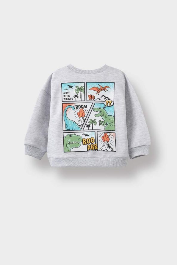 Boys' Dinosaur Print Soft-Fleece Sweatshirt