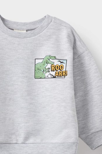 Boys' Dinosaur Print Soft-Fleece Sweatshirt