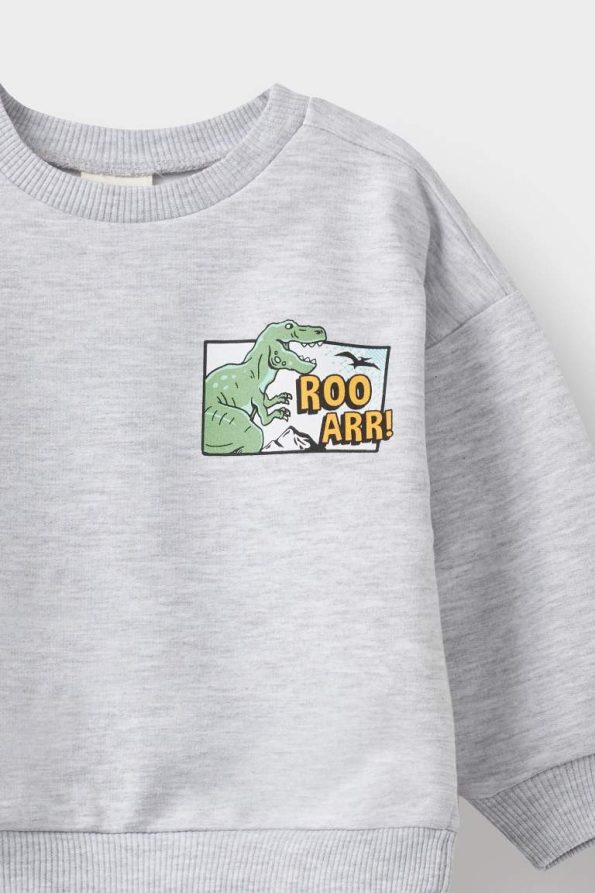 Boys' Dinosaur Print Soft-Fleece Sweatshirt