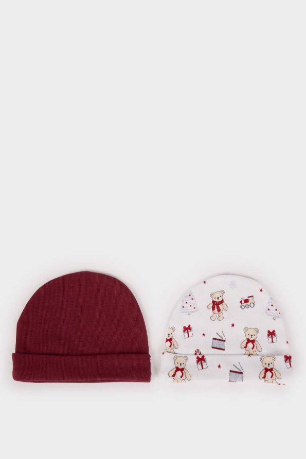 Baby Boy Newborn Patterned Cotton Beanie Set