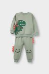 Boys' 2-Piece Set with 3D Dinosaur Print Sweatshirt and Pants