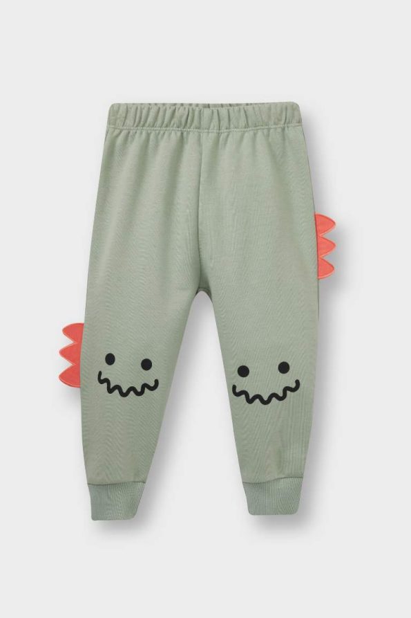 Boys' 2-Piece Set with 3D Dinosaur Print Sweatshirt and Pants