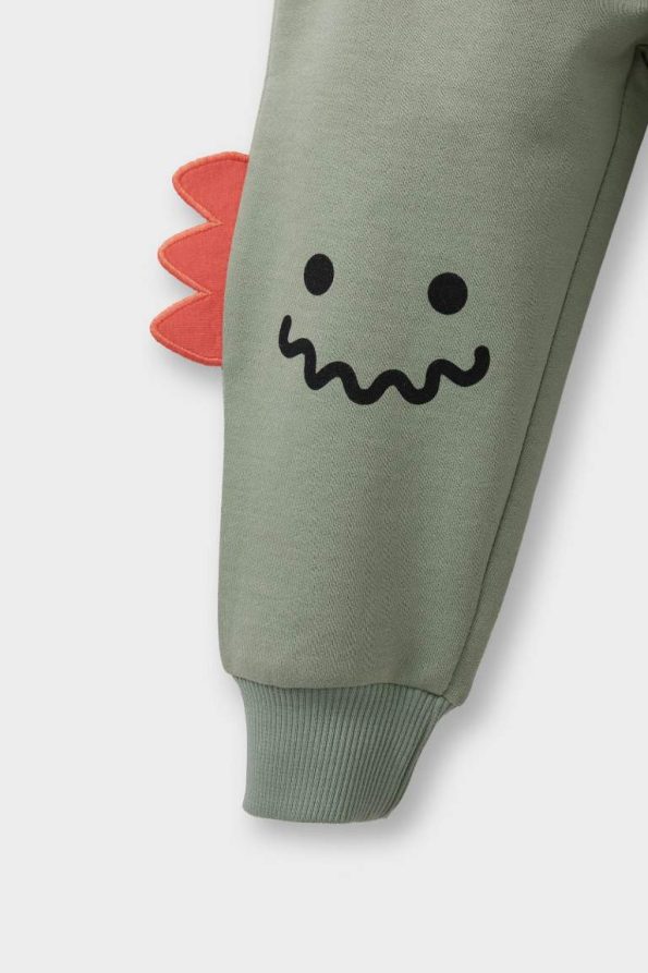 Boys' 2-Piece Set with 3D Dinosaur Print Sweatshirt and Pants