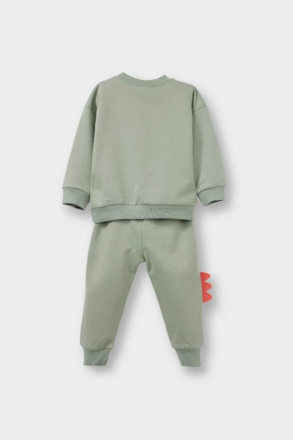 Boys' 2-Piece Set with 3D Dinosaur Print Sweatshirt and Pants