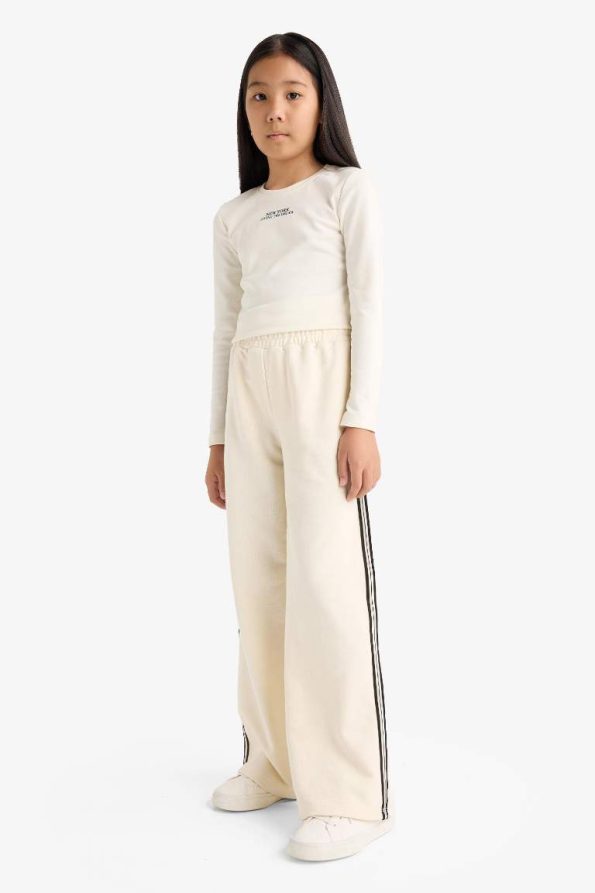 Girls' Elastic Waist Wide Leg Sweatpants