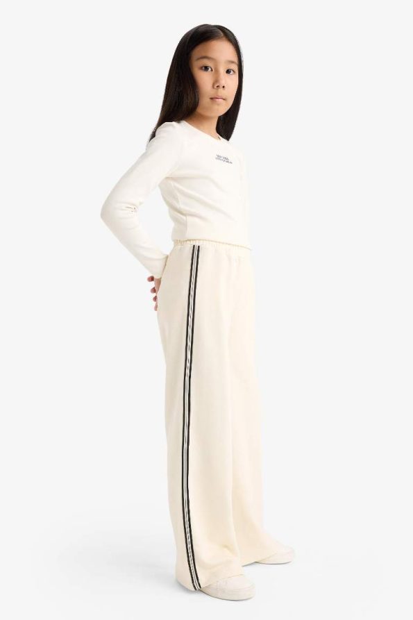 Girls' Elastic Waist Wide Leg Sweatpants