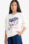 Girls' Hello Kitty Oversized V-Neck Sweatshirt