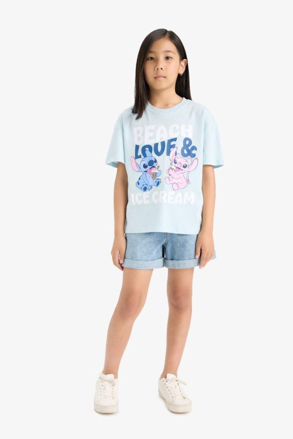 Girls' Disney Lilo & Stitch Relaxed Fit Short Sleeve T-Shirt