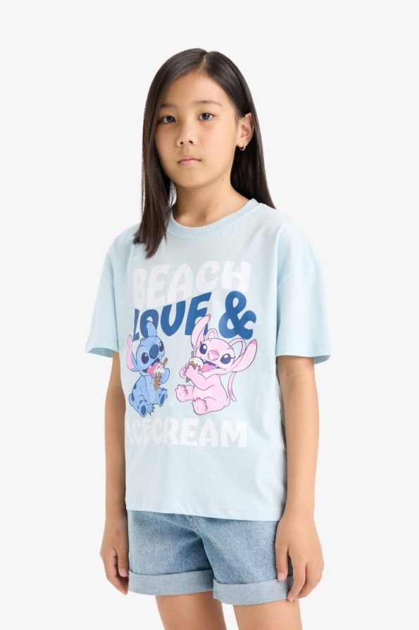 Girls' Disney Lilo & Stitch Relaxed Fit Short Sleeve T-Shirt