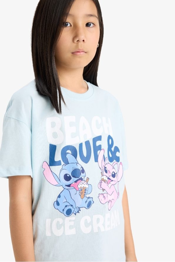 Girls' Disney Lilo & Stitch Relaxed Fit Short Sleeve T-Shirt