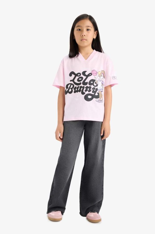 Girls' Looney Tunes Relax Fit V-Neck Short Sleeve T-Shirt