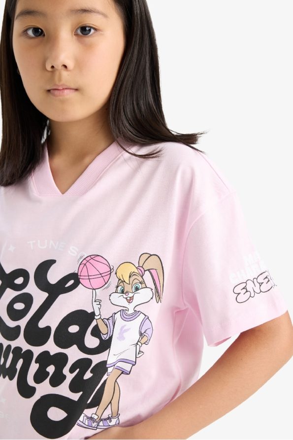 Girls' Looney Tunes Relax Fit V-Neck Short Sleeve T-Shirt