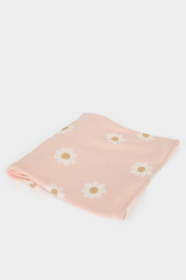 Girls' Floral Patterned Fleece Lined Blanket