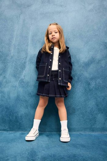 Girls' Elastic Waist Denim Skirt Shorts