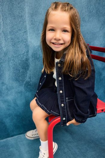Girls' Baby Hooded Denim Jacket