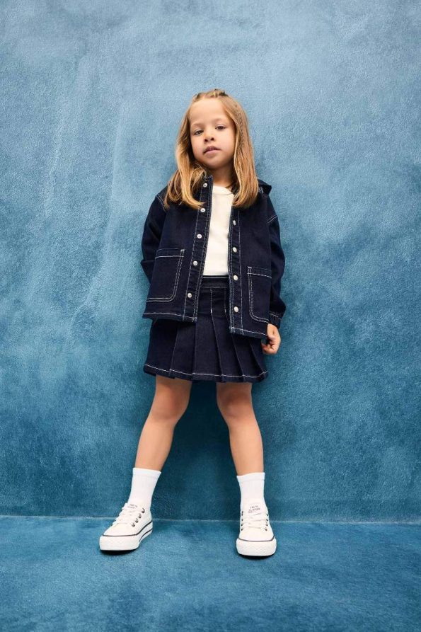 Girls' Baby Hooded Denim Jacket