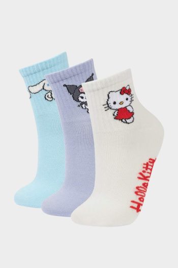 Girls' Hello Kitty 3-Pack Cotton Long Socks