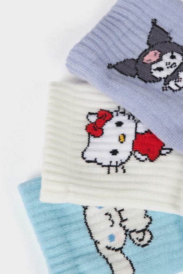 Girls' Hello Kitty 3-Pack Cotton Long Socks