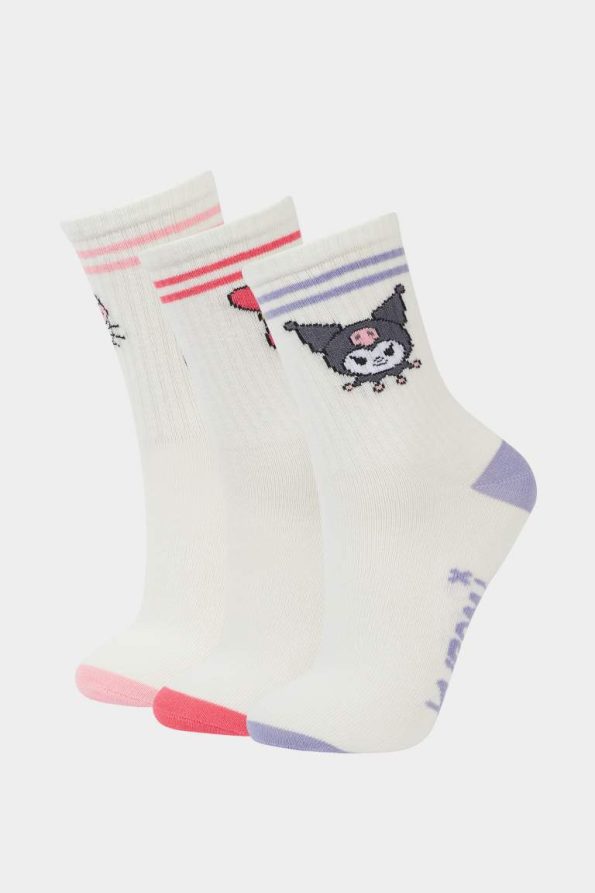 Hello Kitty Girls' 3-Pack Cotton Long Socks