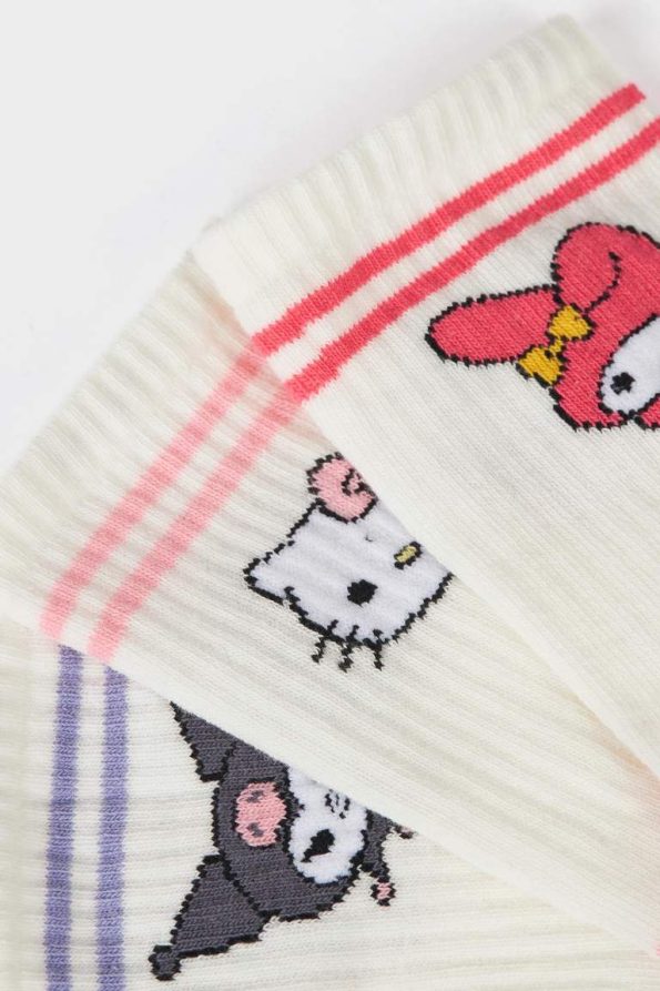 Hello Kitty Girls' 3-Pack Cotton Long Socks