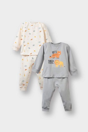 Boys' Safari Print Long Sleeve Pajama Set