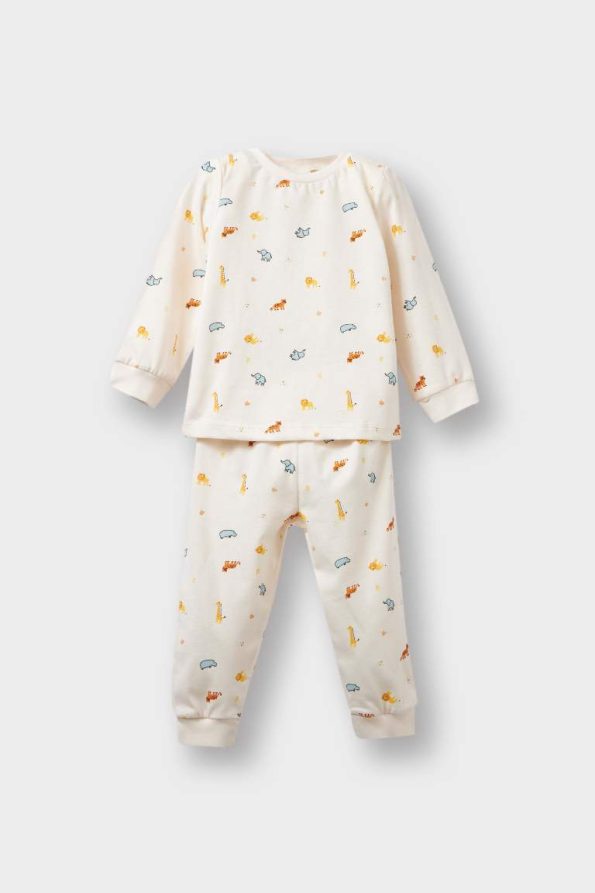 Boys' Safari Print Long Sleeve Pajama Set