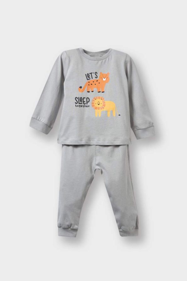 Boys' Safari Print Long Sleeve Pajama Set