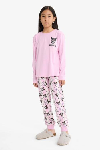 Girls Kuromi Pajama Set Long Sleeve Top Long Bottom