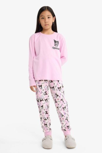 Girls Kuromi Pajama Set Long Sleeve Top Long Bottom