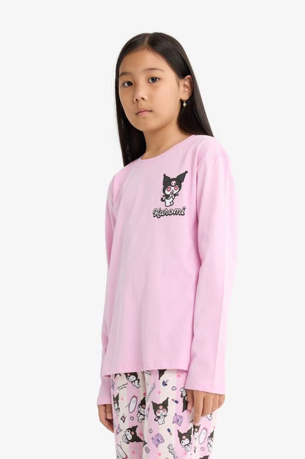 Girls Kuromi Pajama Set Long Sleeve Top Long Bottom
