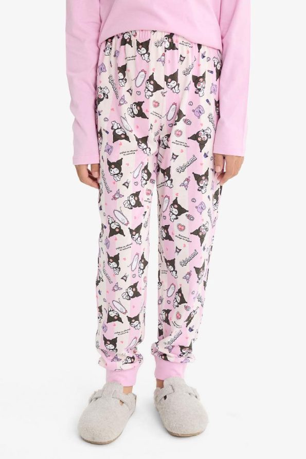 Girls Kuromi Pajama Set Long Sleeve Top Long Bottom