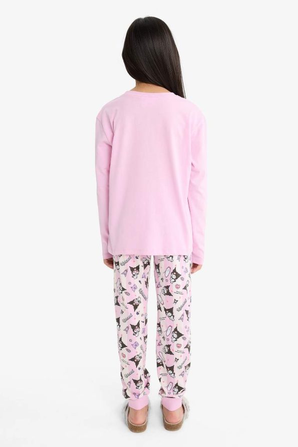 Girls Kuromi Pajama Set Long Sleeve Top Long Bottom