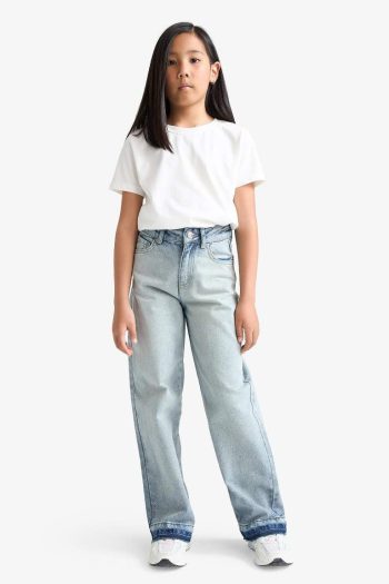Girls' 90's Wide Leg School Jean Pants