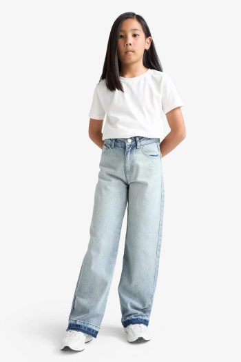 Girls' 90's Wide Leg School Jean Pants