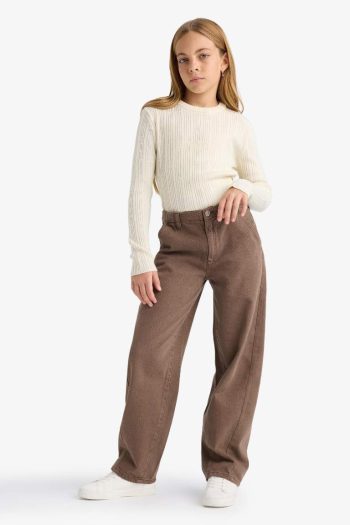 Girls' Balloon Fit Oval Leg Gabardine School Pants