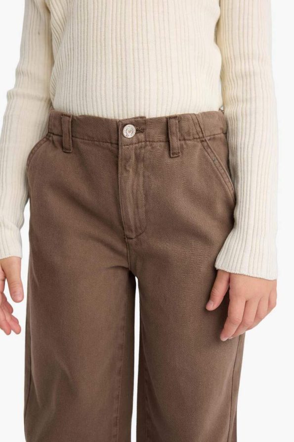 Girls' Balloon Fit Oval Leg Gabardine School Pants