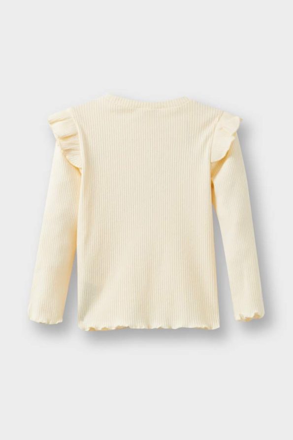 Girls' Long Sleeve Ballet Print Ribbed T-Shirt