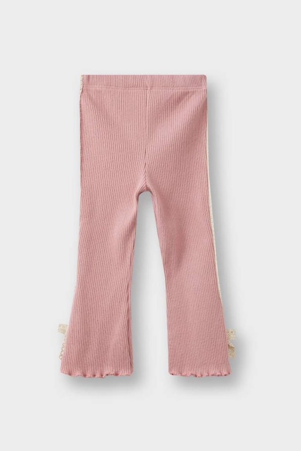 Girls' Baby Ribbed Bow Detail Leggings