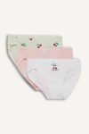 Girls' Fruit Patterned 3-Pack Briefs