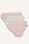 Girls' Rabbit Print Ribbed 3-Pack Briefs