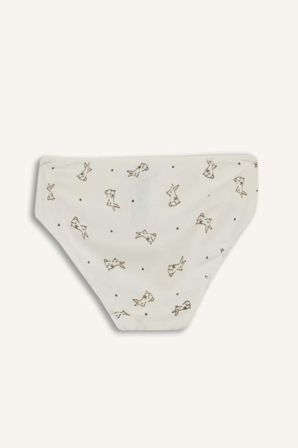 Girls' Rabbit Print Ribbed 3-Pack Briefs