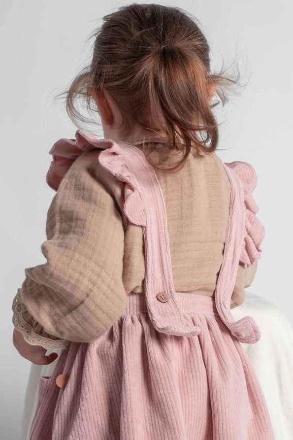 Corduroy Baby Pink Pinafore Dress