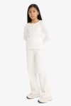 Girls' 2-Piece Set Ribbed Long Sleeve T-Shirt and Sweatpants