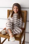 Girls' Striped Crew Neck Sweatshirt