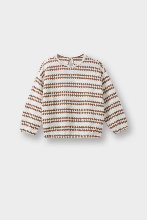 Girls' Striped Crew Neck Sweatshirt