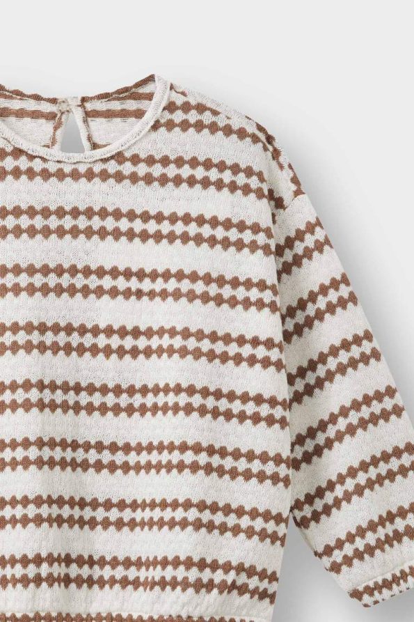 Girls' Striped Crew Neck Sweatshirt