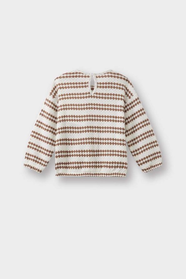 Girls' Striped Crew Neck Sweatshirt