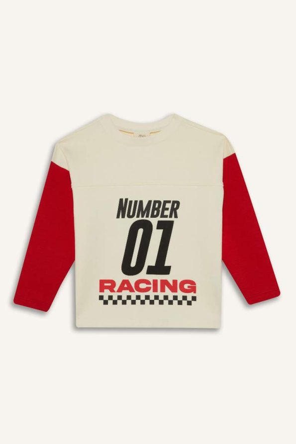 Boys' Printed Long Sleeve Crew Neck T-Shirt