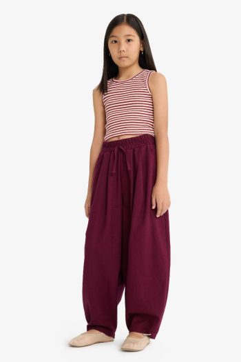 Girls' Barrel Fit Cotton Pants