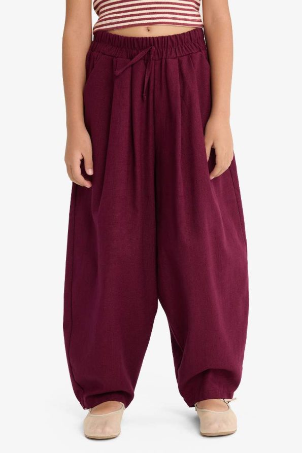 Girls' Barrel Fit Cotton Pants